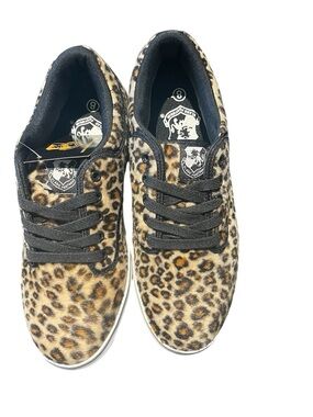Leopard Print Lace-Up Women's Sneaker - Black Laces NWT